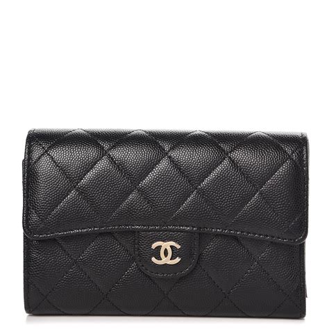 chanel classic quilted medium flap wallet black caviar|The Ultimate Chanel Flap Guide .